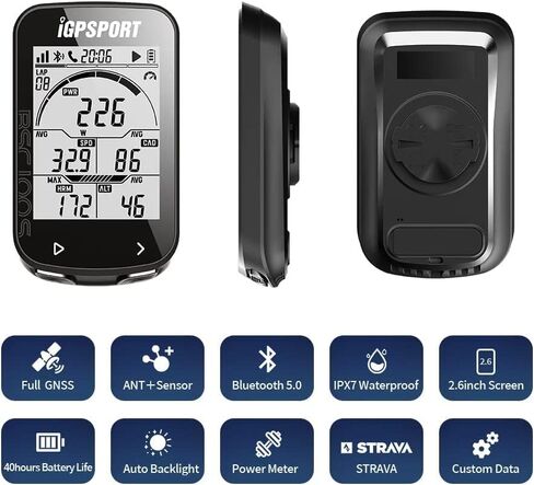 كمبيوتر الدراجة iGPSPORT BSC100S، جهاز كمبيوتر لاسلكي لركوب الدراجات GPS وعداد السرعة وعداد المسافات، مقاوم للماء IPX7 مع شاشة إضاءة خلفية تلقائية 2.6 بوصة، وأجهزة استشعار ANT+/BLE5.0 وعمر بطارية 40 ساعة in Kuwait