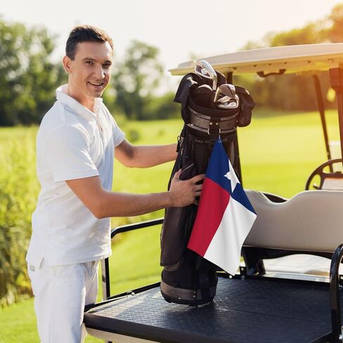 Golf Towel, Texas Flag Golf Towel with Carabiner Clip, Microfiber Towel for Golf Bag Men and Women Golf Accessories Golf Birthday Gifts in Kuwait