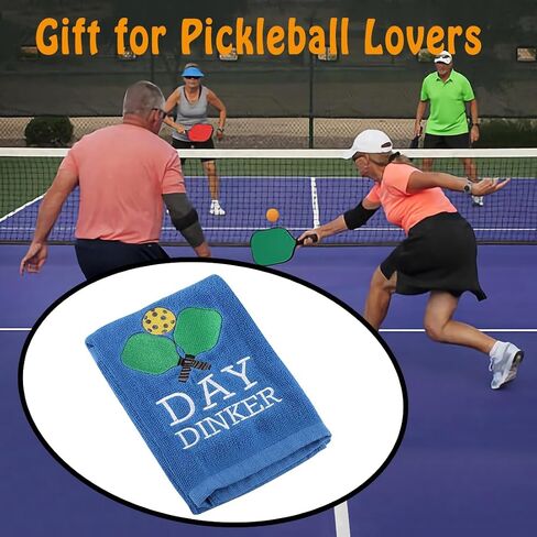 BLUPARK Pickleball Gift Towel Pickleball Player Gift Day Dinker Embroidered Towel Gift for Pickleball Lover (Day Dinker) in Saudi Arabia