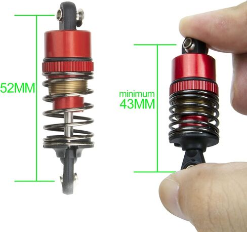 1/10 52MM RC Oil filled Shock Absorbers For Tamiya 1:10 On Road Car TT01 TT02 M05 TA5 Chassis Upgrades Parts (BU) in Saudi Arabia