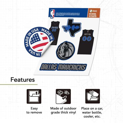 Desert Cactus Dallas Mavericks Stickers NBA Officially Licensed Sticker Vinyl Decal Laptop Water Bottle Car Scrapbook (City Edition 2023) in Saudi Arabia