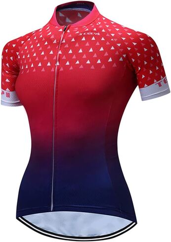 Cycling Jersey Women, Short Sleeve Bike Shirts Summer Road Bicycle Clothes Female Biking Tops Qiuck Dry S-3XL in Kuwait