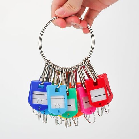 EEEKit Plastic Key Tag, Key Label with Ring Label Window Spring Hook, Key Chain Label Tag, ID Identifier Name Tag, 20PCS in Saudi Arabia
