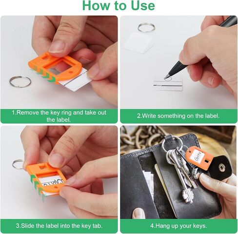 EEEKit Plastic Key Tag, Key Label with Ring Label Window Spring Hook, Key Chain Label Tag, ID Identifier Name Tag, 20PCS in Saudi Arabia