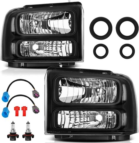 مجموعة مصابيح أمامية مناسبة لـ 1999-2004 Ford F250 F350 F450 F550 Super Duty/00-04 Ford Excursion 1999 2000 2001 2002 2003 2004 Ford F-250 F-350 F-450 F-550 in Kuwait