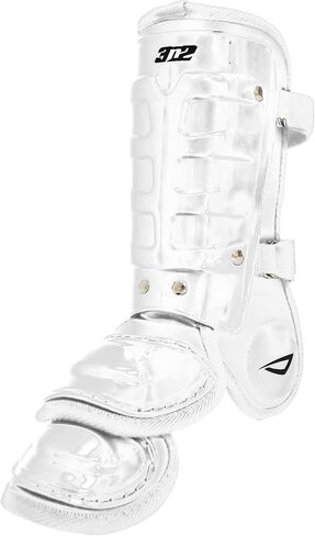 3N2 Batters Pro Clutch Leg Guard for Baseball or Fastpitch Softball, Fully Adjustable Shin, Ankle and Foot Protection, Quick-Release Buckles - Left Leg - White in Kuwait