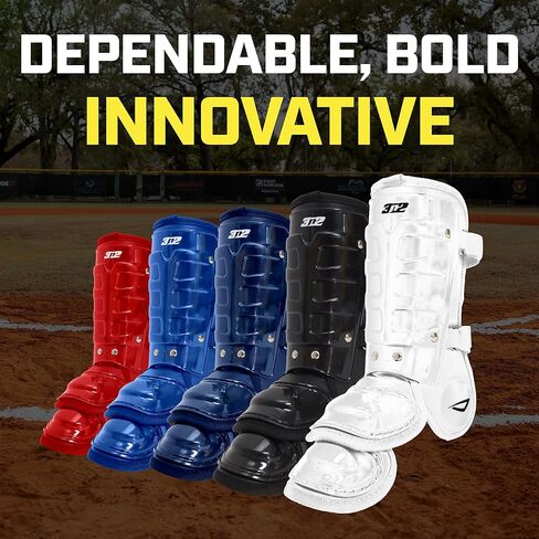 3N2 Batters Pro Clutch Leg Guard for Baseball or Fastpitch Softball, Fully Adjustable Shin, Ankle and Foot Protection, Quick-Release Buckles - Left Leg - White in Kuwait