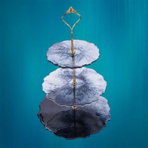 Silicone Resin Tray Molds, 4Pcs Large Resin Tray Molds 3 Tier Cupcake Stand Molds for Resin, Epoxy Resin Silicone Casting Mold with Handles Fittings for Serving Stand Making in Kuwait