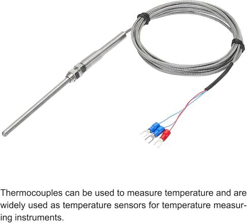 MECCANIXITY 2 قطعة PT100 RTD الحرارية الفولاذ المقاوم للصدأ M8 مسبار استشعار درجة الحرارة-50 إلى 1300C 10ft 5x100mm in Kuwait