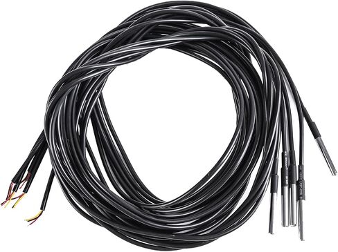 DS18B20 Temperature Sensor, Digital Temperature Probe Sensor Waterproof Temp Digital Thermal Stainless Steel Tube Probe, Digital Temperature Thermal Cable (2PCS, 3 Meter/9.84Ft) in Saudi Arabia