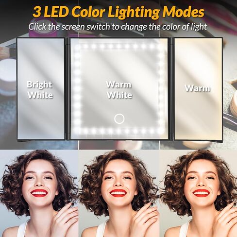 مرآة سيارة فانيتي بحاجب LED، مرآة مكياج LED قابلة لإعادة الشحن مع 3 أوضاع إضاءة و62 مصباح LED، مرآة سيارة مع شاشة تعمل باللمس قابلة للتعتيم، مرآة تجميل للسفر لتظليل الشمس للرؤية الخلفية للسيارة in Kuwait