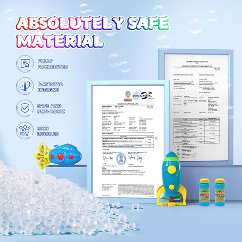 Bubble Gun for Kids - Bubble Machine Gun in Submarine&Rocket Shaped with 2 Bottles of Bubble Solution, Automatic Bubble Gun for Toddlers, Toy Gift for Boys and Girls(2 Pcs) in Kuwait