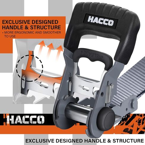 Ratchet Straps, 5280lb Break Strengeth, 1.6" Heavy Duty Ratchet Tie Down Strap Set w/Padded Handle, S Hook, Soft Loop for UTV Motorcycle Truck Cargo Straps (Black, 8FT) in Saudi Arabia
