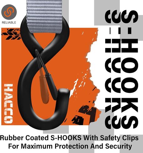 Ratchet Straps, 5280lb Break Strengeth, 1.6" Heavy Duty Ratchet Tie Down Strap Set w/Padded Handle, S Hook, Soft Loop for UTV Motorcycle Truck Cargo Straps (Black, 8FT) in Saudi Arabia