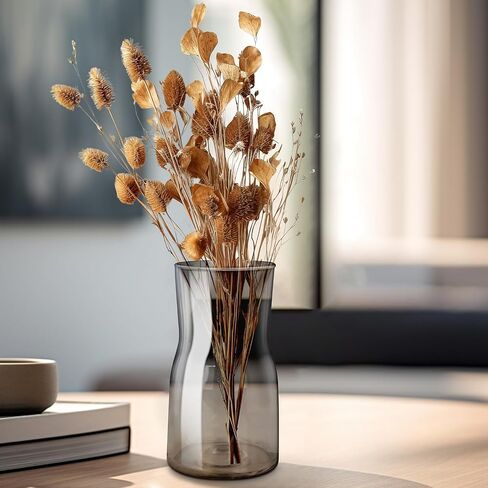 Flower Vase for Decor-Clear Glass Vases for Flowers，Dried Flower Centerpieces, Home Decor Living Room Kitchen Office Wedding Party, Hotel (Amber) in Saudi Arabia
