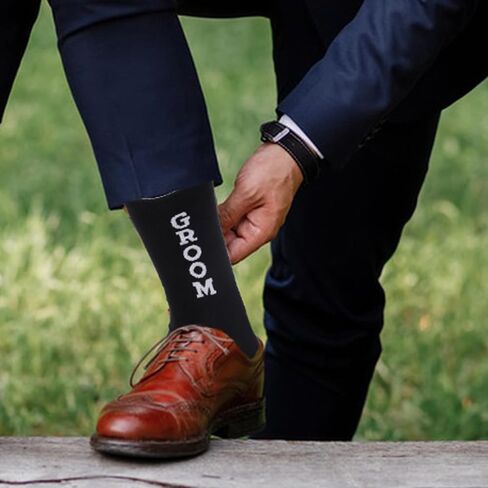 Funny Groom Groomsmen Socks from Bride for Men Wedding Socks Gifts for Husband in Saudi Arabia