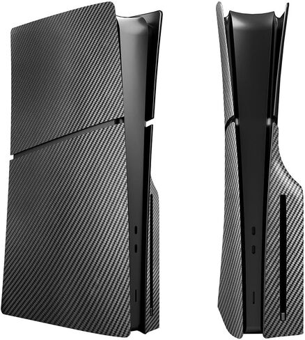 حافظة وحدة تحكم بنمط ألياف الكربون بديلة لجهاز PS5 إصدار إصدار القرص النحيف غطاء ملحق للألعاب غطاء مضاد للخدش (إصدار القرص) in Kuwait