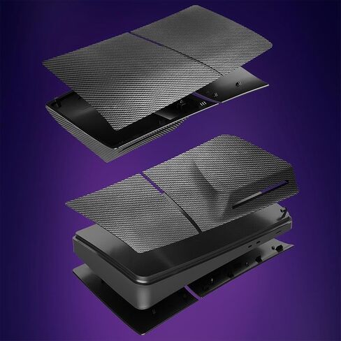 حافظة وحدة تحكم بنمط ألياف الكربون بديلة لجهاز PS5 إصدار إصدار القرص النحيف غطاء ملحق للألعاب غطاء مضاد للخدش (إصدار القرص) in Kuwait