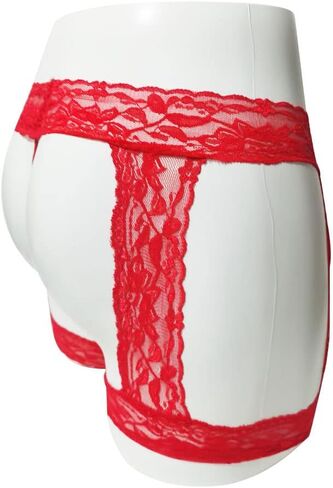 Men Pouch Underwear Boxer Briefs Sexy Lingerie for Men Sissy Panties Hipster Exotic Lace Bikini T-back Garter String in Saudi Arabia