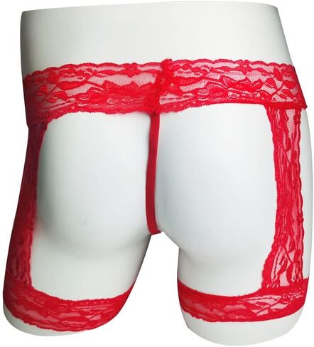 Men Pouch Underwear Boxer Briefs Sexy Lingerie for Men Sissy Panties Hipster Exotic Lace Bikini T-back Garter String in Saudi Arabia
