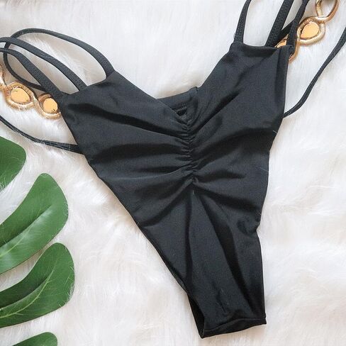 Women's Rhinestone Bikini Set Sparkly Rave Outfits Two Piece Sexy Triangle Bra Halter Swimsuit Bathing Suit in Saudi Arabia