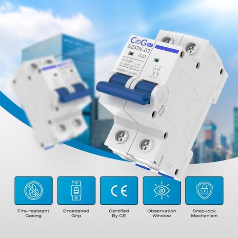 AC Miniature Circuit Breaker, CGELE 20 Amp 2 Pole 120/240V Solar AC Disconnect Switch Thermal Magnetic Trip Din Rail Mount in Saudi Arabia