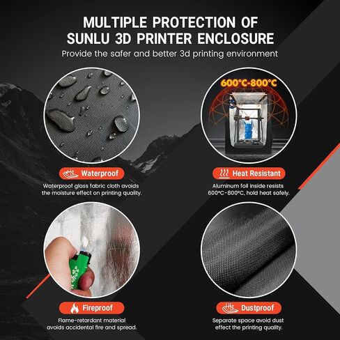 حاوية طابعة SUNLU ثلاثية الأبعاد، درجة حرارة طباعة ثابتة ثلاثية الأبعاد لخيوط طابعة ABS ثلاثية الأبعاد، غطاء طابعة Ender 3/3 PRO ثلاثي الأبعاد، يوفر مساحة كبيرة، مقاوم للحريق، سهل التركيب، مقاس 21.6 بوصة × 25.6 بوصة × 29.5 بوصة in Kuwait