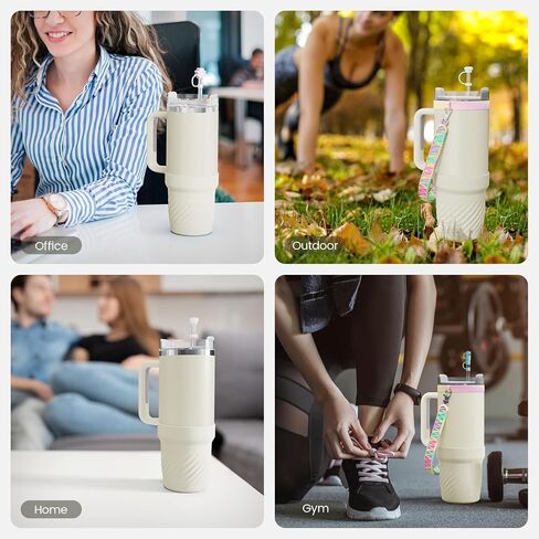 11PCS for Stanley Cup Accessories, 2 Silicone Boot for Stanley 40oz Tumble, 6 Silicone Spill Proof Stopper, 2 Straw Cover Cap for 9-10mm Straws, 1 Water Bottle Handle, Tumbler Accessories in Saudi Arabia