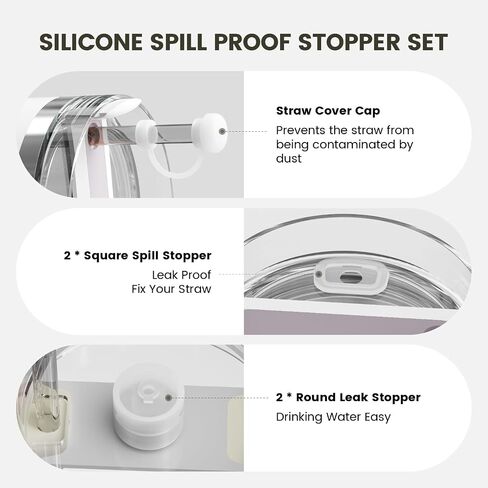 11PCS for Stanley Cup Accessories, 2 Silicone Boot for Stanley 40oz Tumble, 6 Silicone Spill Proof Stopper, 2 Straw Cover Cap for 9-10mm Straws, 1 Water Bottle Handle, Tumbler Accessories in Saudi Arabia