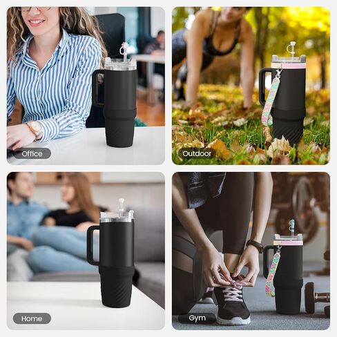 11PCS for Stanley Cup Accessories, 2 Silicone Boot for Stanley 40oz Tumble, 6 Silicone Spill Proof Stopper, 2 Straw Cover Cap for 9-10mm Straws, 1 Water Bottle Handle, Tumbler Accessories in Saudi Arabia