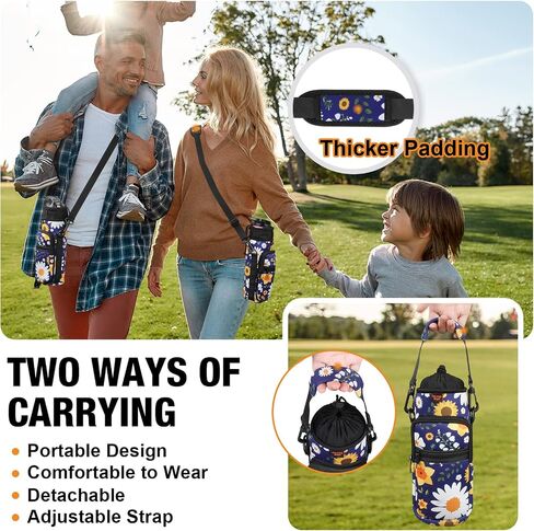Desing Wish Water Bottle Holder with Strap 24 32 40 oz Crossbody Water Bottle Carrier Bag Neoprene Insulated Water Bottle Sling Pouch for Walking Hiking Travelling Camping in Saudi Arabia