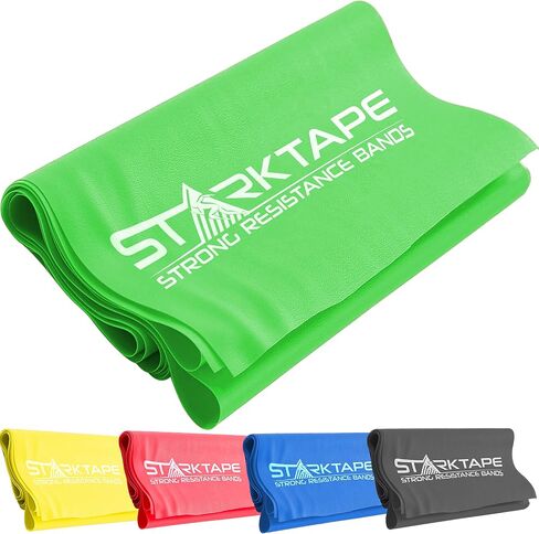 عصابات المقاومة Starktape. شريط من اللاتكس الطبيعي الماليزي بنسبة 100%. مثالي للعلاج الطبيعي، والتمارين المنزلية، واليوجا، والبيلاتس، وصالة الألعاب الرياضية، وتدريبات إعادة التأهيل. لا رائحة ولا مسحوق in Kuwait