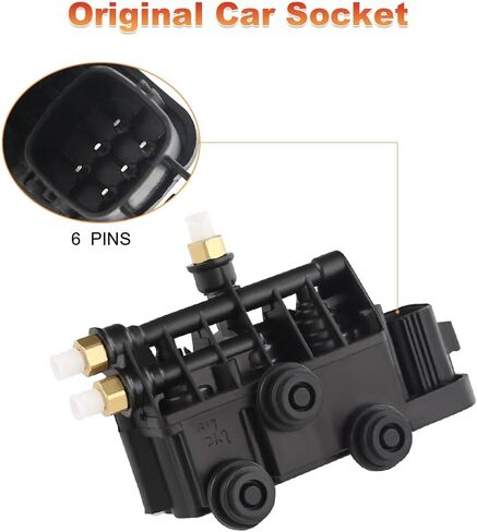 JDMON Air Suspension Valve Block Air Supply Compatible with Range Rover 2006-2013 Land Rover Discovery 3/LR3 2005-2009 4/LR4 2010-2015 Replaces RVH000095 RVH500060 RVH000055 RVH500050 in Saudi Arabia