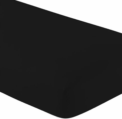 Crescent100% Cotton Black Soft and Comfy Fitted Crib Sheets for Standard Crib and Toddler Mattresses, Hypoallergenic, Breathable for Boys and Girls (Black) in Kuwait