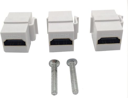 Halokny HDMI Wall Plate 1 Port, HDMI Keystone Female to Female Coupler Jack Face Plate Socket Insert Jack Outlet Panel Mount for Projector & Home Theater -White (1 Port HDMI) in Kuwait