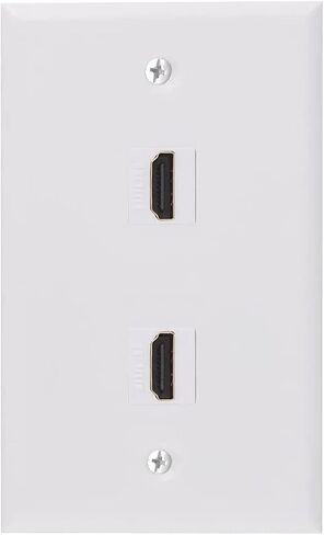 Halokny HDMI Wall Plate 1 Port, HDMI Keystone Female to Female Coupler Jack Face Plate Socket Insert Jack Outlet Panel Mount for Projector & Home Theater -White (1 Port HDMI) in Kuwait