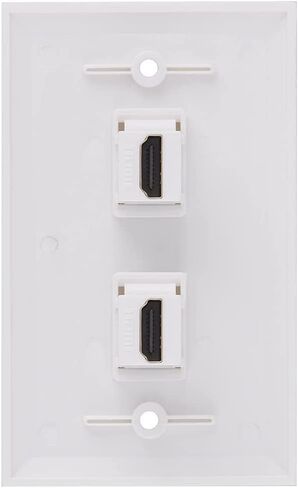 Halokny HDMI Wall Plate 1 Port, HDMI Keystone Female to Female Coupler Jack Face Plate Socket Insert Jack Outlet Panel Mount for Projector & Home Theater -White (1 Port HDMI) in Kuwait