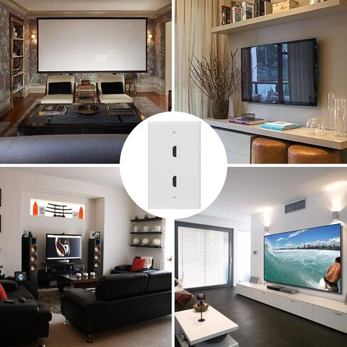 Halokny HDMI Wall Plate 1 Port, HDMI Keystone Female to Female Coupler Jack Face Plate Socket Insert Jack Outlet Panel Mount for Projector & Home Theater -White (1 Port HDMI) in Kuwait