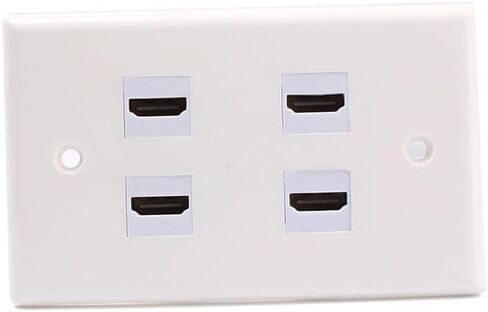 Halokny HDMI Wall Plate 1 Port, HDMI Keystone Female to Female Coupler Jack Face Plate Socket Insert Jack Outlet Panel Mount for Projector & Home Theater -White (1 Port HDMI) in Kuwait