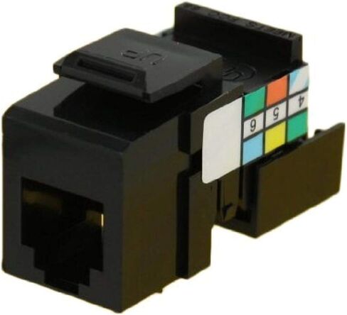 Leviton 41106-RE6 6P6C Voice Grade QuickPort Connector, Black in Saudi Arabia