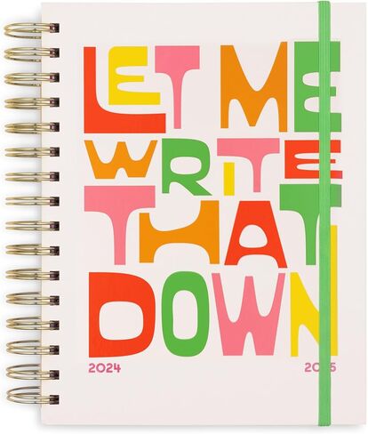 ban.do Daily Planner 2024-2025, Medium Weekly Planner Dated August 2024 - December 2025, Hardcover Self Care Journal, Spiral Planner with Monthly Calendar, Stickers, & Pockets (Let Me Write That Down) in Saudi Arabia