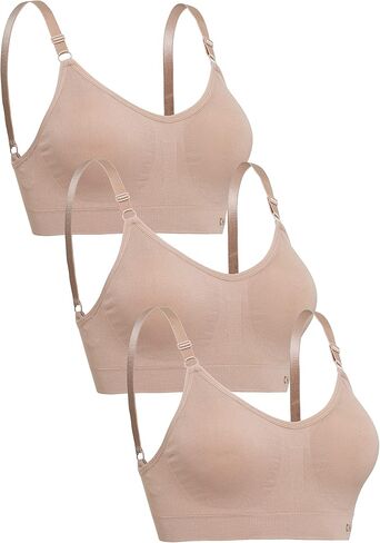 حمالة صدر رياضية كاجوال مريحة من الألياف اللدنة بدون سلك داخلي وبدون خياطة، مع حشوة ثابتة in Kuwait