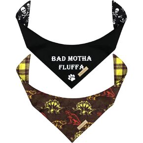 Reversible Dog Bandanas. Soft & Durable Fabric Bibs Kerchief Scarfs. Curved Neckline & Adjustable Fit. Designs for Boys & Girls for Small Medium Large Breed. Essential Pet Accessories