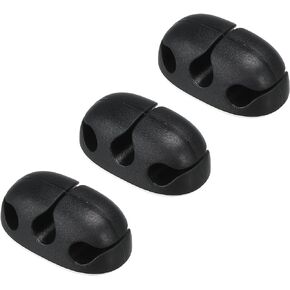 MECCANIXITY 3pcs Cable Clips Cord Organizer for Desk, 3 Slots Silicone Adhesive Cord Holders Organizer Cable Management for USB Charging Cable, Black
