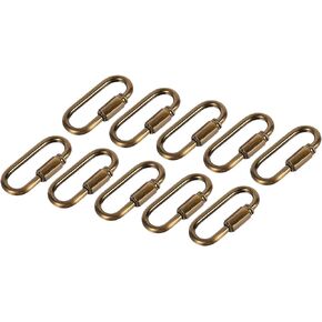 YOKIVE 8 Pcs Chain Connectors, Chain Locking Quick Link, Great for Light, Key, Camping, Backpack, Rope (Electrophoretic Gold, 5mm Thick)