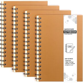 Coopay 4 Pack A5 Hardcover Spiral Notebook College Ruled Notebooks Journal Diary Planner Lined Notebook with Removable dividers for School Office Business Supplies, 8.3 x 5.5 inch (Black)