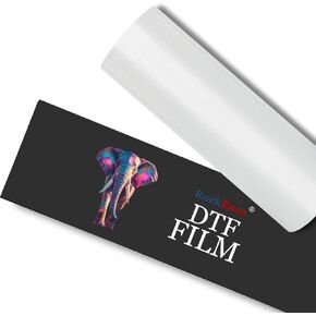 روك روز DTF فيلم لفة DTF نقل الفيلم 13 "× 328 قدم ورقة المعالجة المسبقة PET ورقة نقل الحرارة للطباعة المباشرة DYI على منسوجات القمصان (طلاء مزدوج الجوانب)