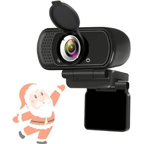 1080P Webcam for PC Built-in Noise Canceling Microphones, Low-Light Correction, Works with Microsoft Teams, Zoom, Google Voice, Mac/Laptop/MacBook/Tablet