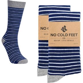 Fun Blue Colorful Novelty Socks for Men for Dress Casual Formal Groomsmen Wedding, 2 Pack