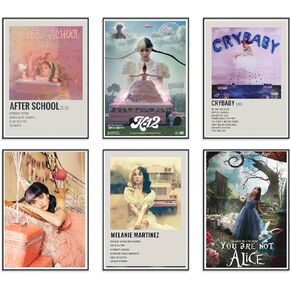 ملصقات JSBADE Melanie Martinez ذات الإصدار المحدود، ملصقات مغني الراب للغرفة مطبوعات فنية جدارية من القماش للمراهقين والأولاد والبنات مجموعة ديكور غرفة من 6 قطع (8 × 10 بوصة، غير مؤطرة) in Saudi Arabia